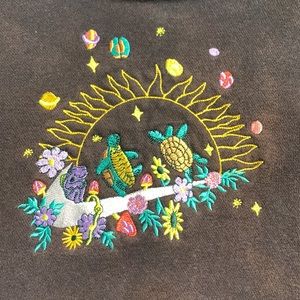 Bleached Nike Club Nature Embroidered Hoodie Sweater Pullover Men’s Size